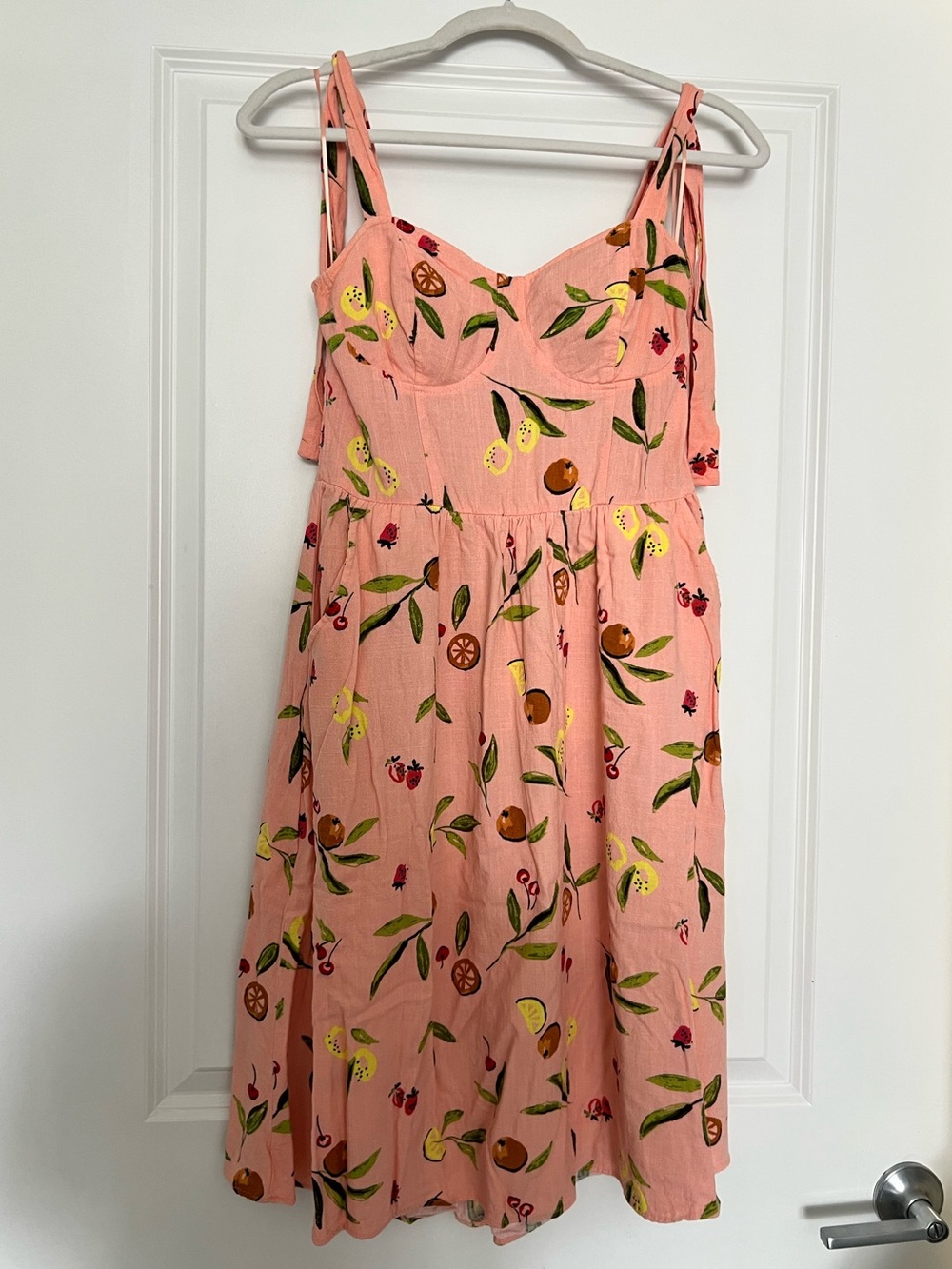 Lauren Conrad Peach Fruit Print Sundress